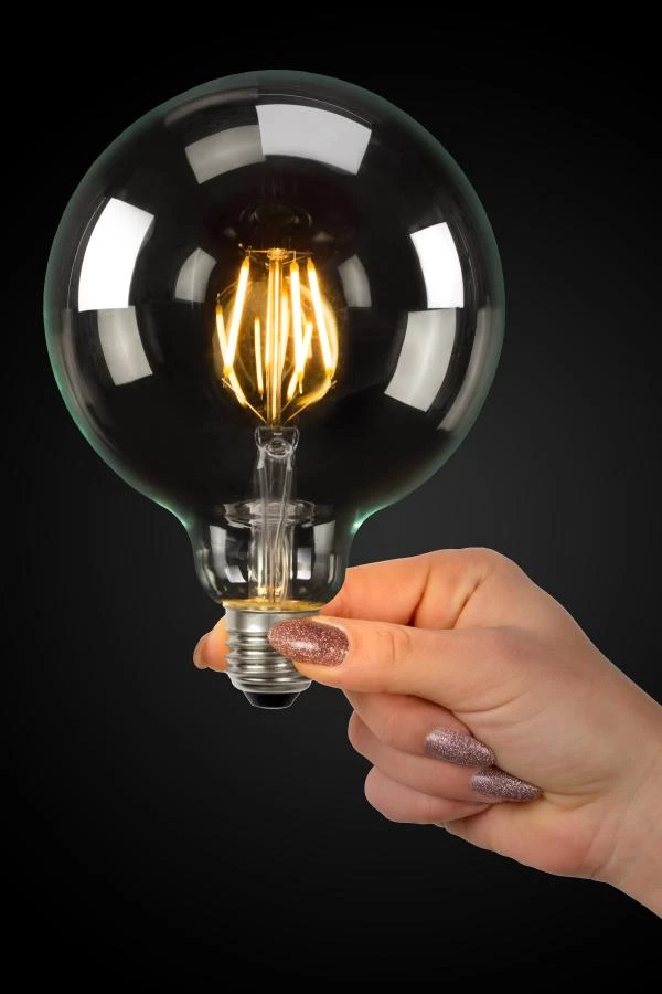 Lucide G125 - Filament bulb - Ø 12,5 cm - LED Dim. - E27 - 1x5W 2700K - Transparant - ambiance 1
